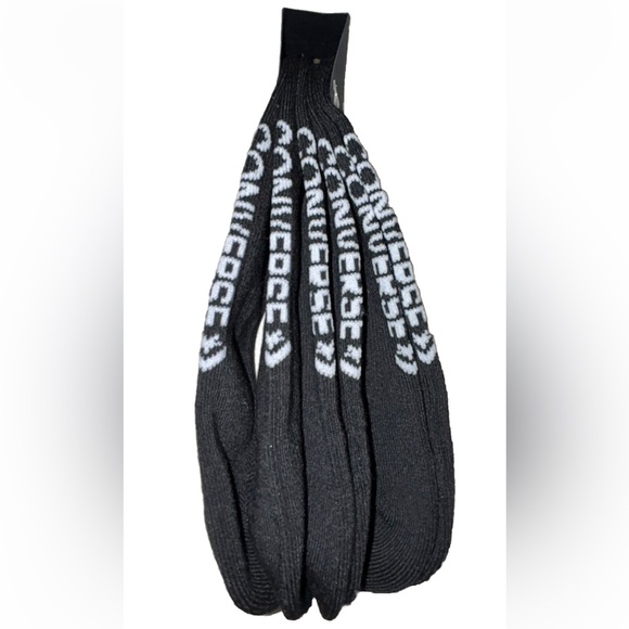 Converse Ultra Low Socks 3 Pair Men 6-12 Black w White Logo 4 Chucks HalfCushion - Picture 6 of 9